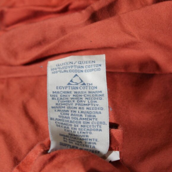 Linden Street 100% Egyptian Cotton Flat Sheet Queen/Small King Size Terracotta - Picture 6 of 6